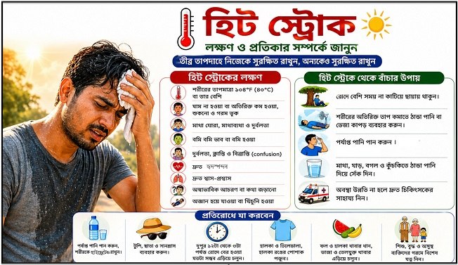 হিট স্ট্রোকের লক্ষণ