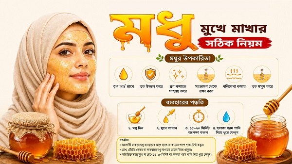 মধু মুখে মাখার নিয়ম